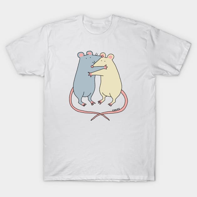 Rat Hug T-Shirt by cskips